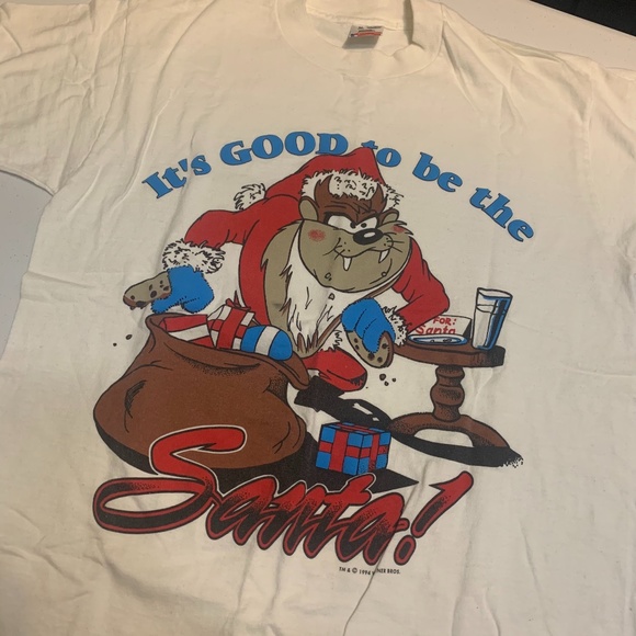Vintage Other - Christmas Santa Tasmanian Devil Graphic Tee M